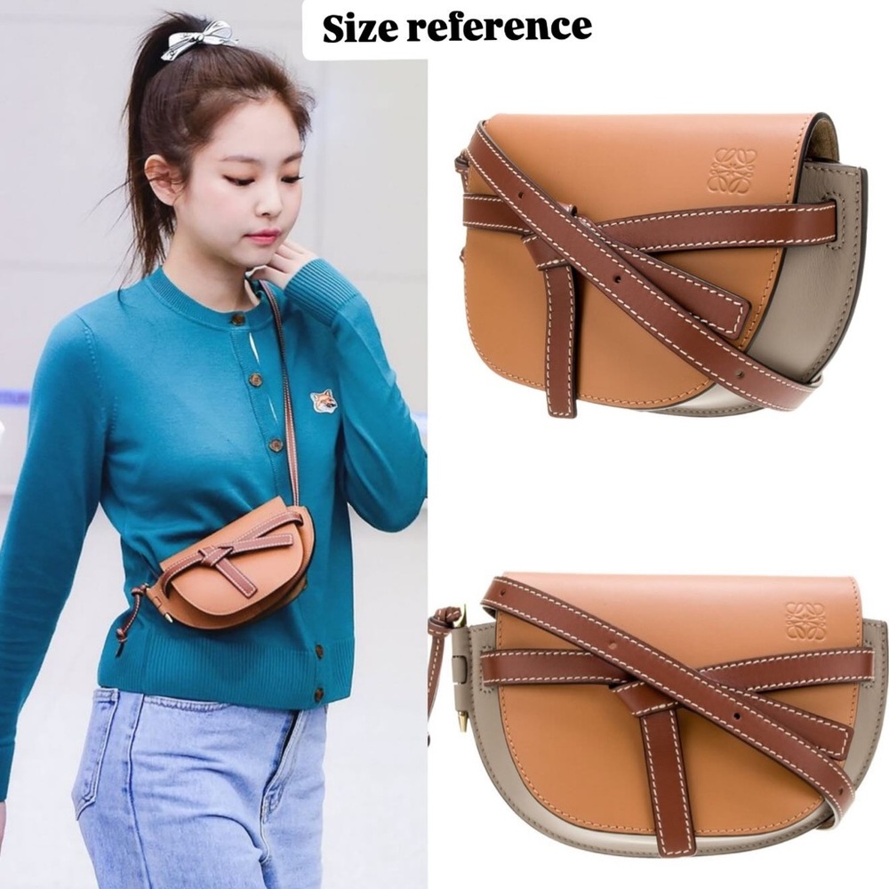 Authentic Loewe mini Gate dual bag in tricolors
